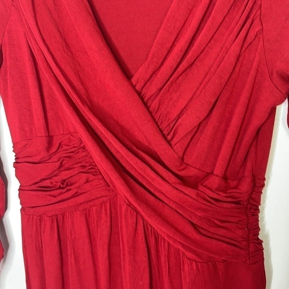 Max Studio ruched cross details red dress - Picture 5 of 7